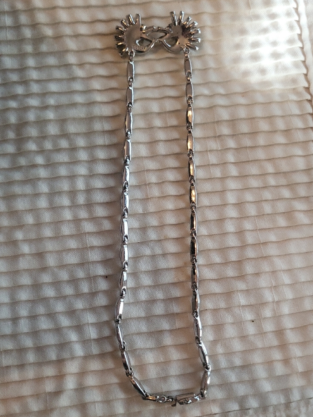 BOGOFF Rhodium Sunburst Necklace and Screwback Earring Set Mid Century - Picture 5 of 11